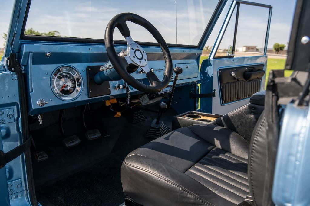 Driver cockpit of the restored 1970 Ford Bronco
